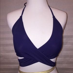 Navy wrap top bikini set!